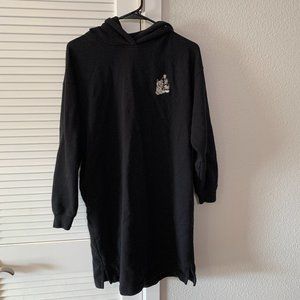 Uniqlo Disney Mickey Mouse Women Black Midi Sweatshirt Dress, Size S
